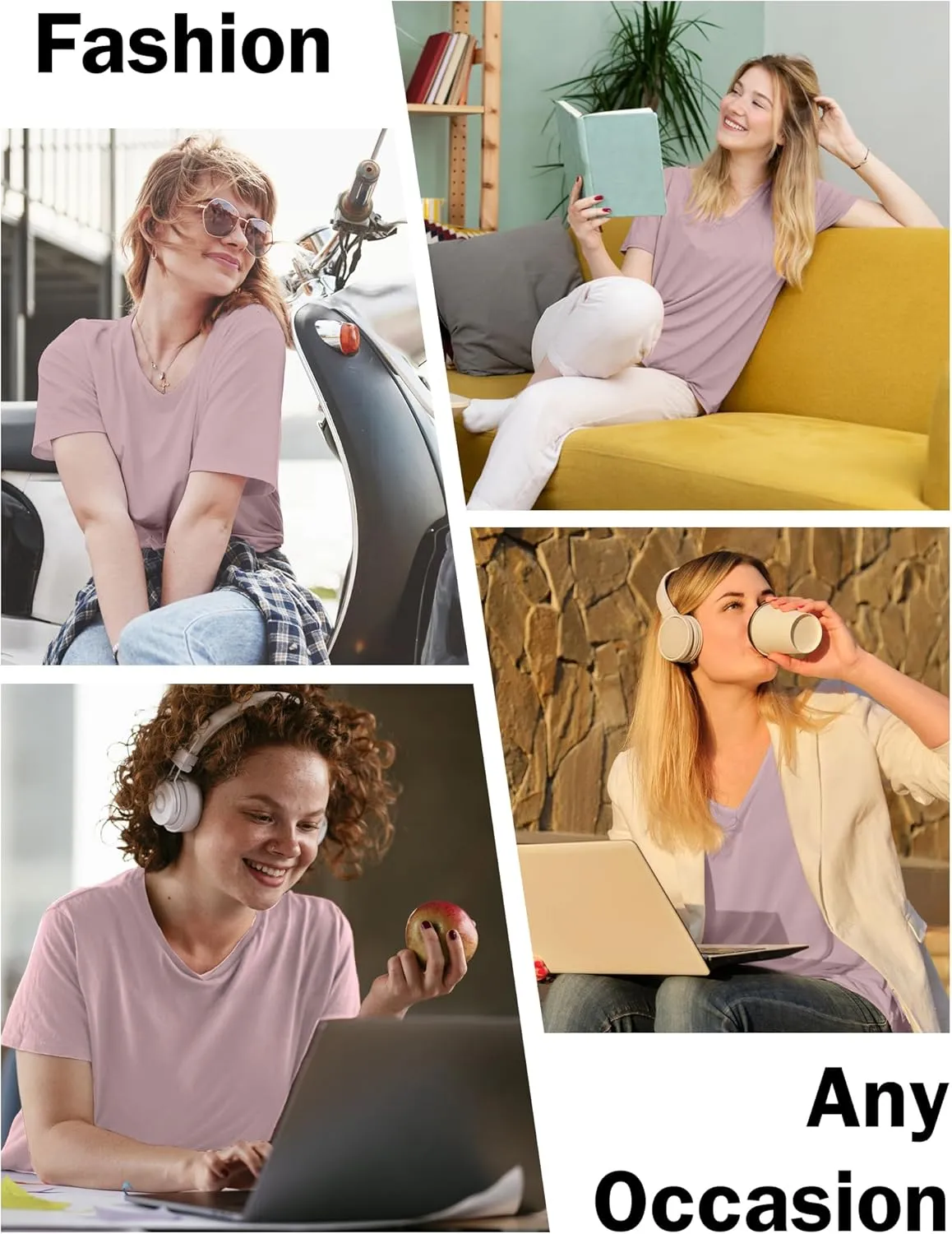 1/4 Pack Oversized TShirts for Women, Short Sleeve Drop shoulders Plus Size Baggy Dry Fit T Shirts Tops Tees