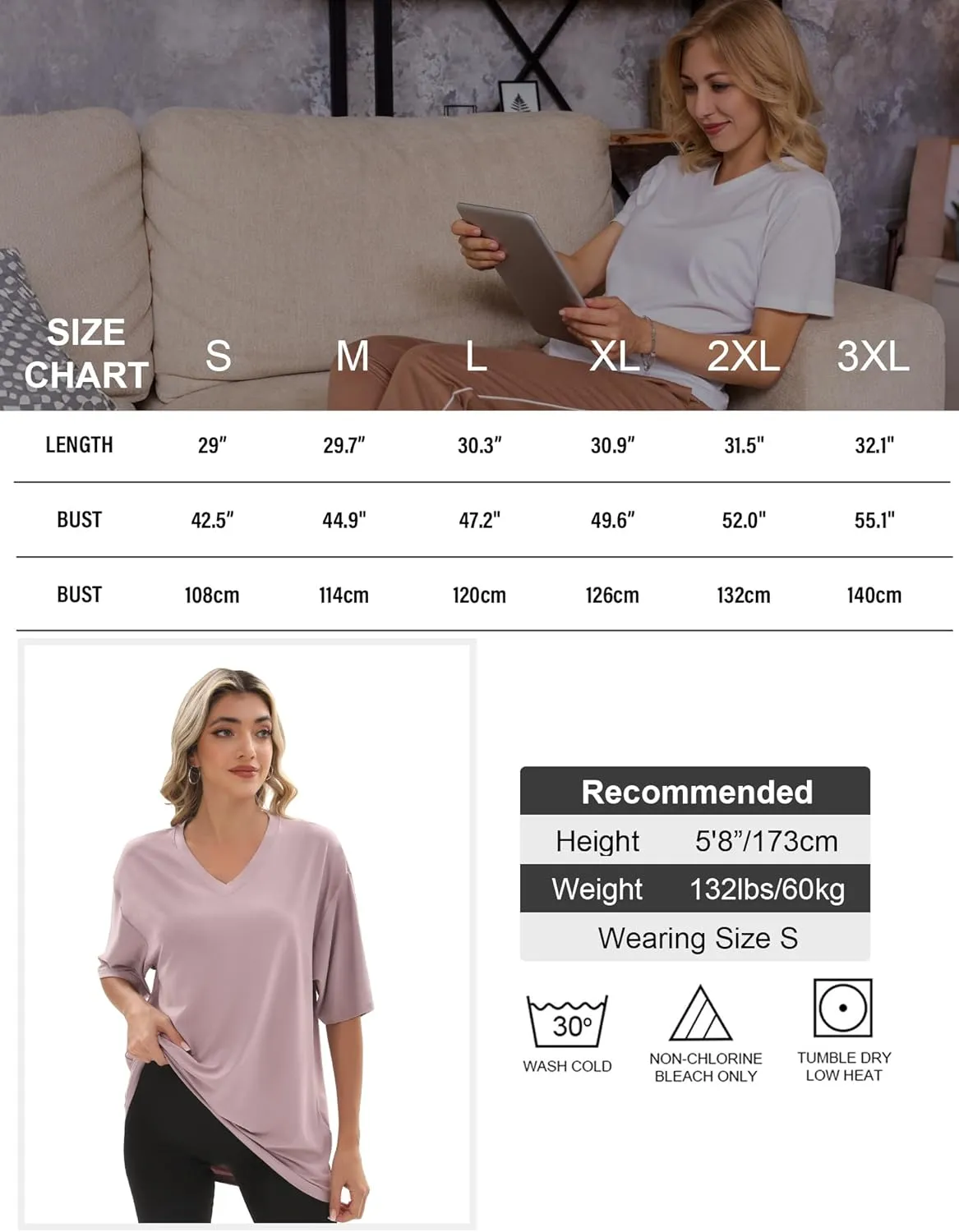 1/4 Pack Oversized TShirts for Women, Short Sleeve Drop shoulders Plus Size Baggy Dry Fit T Shirts Tops Tees