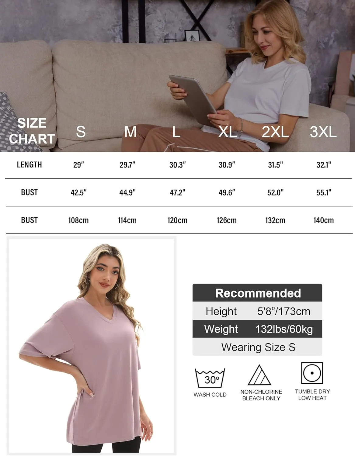 1/4 Pack Oversized TShirts for Women, Short Sleeve Drop shoulders Plus Size Baggy Dry Fit T Shirts Tops Tees