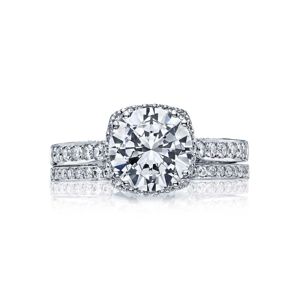 18k White Gold Pave Diamond Bloom Engagement Ring