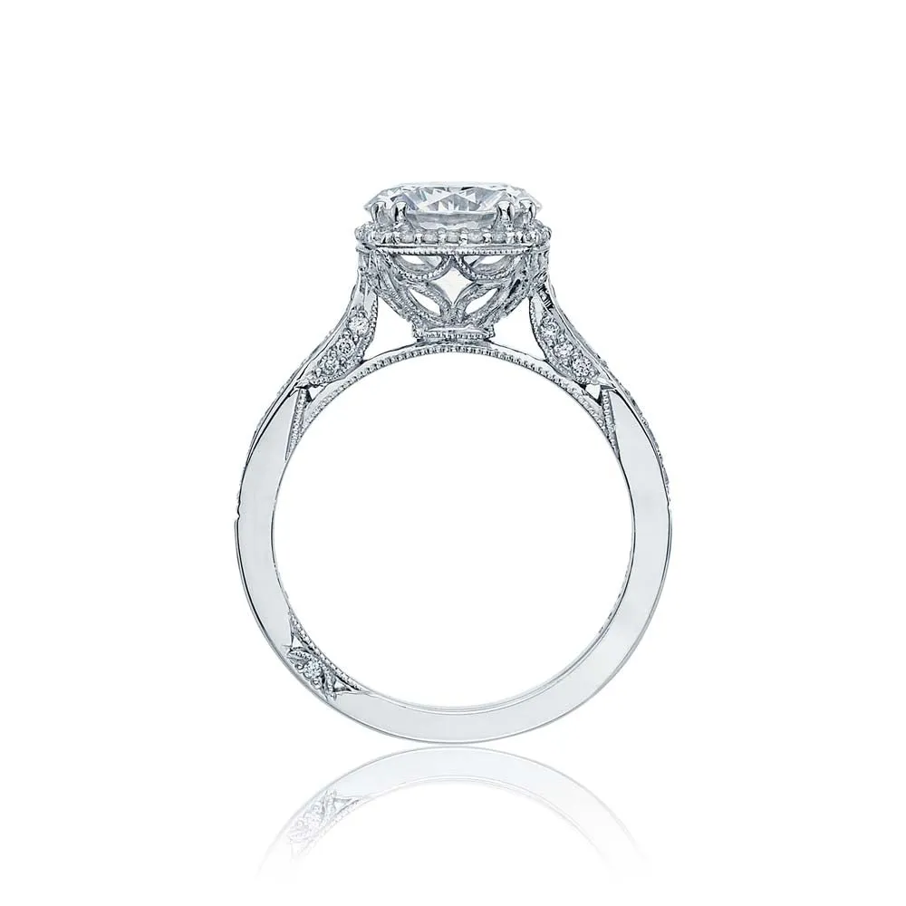 18k White Gold Pave Diamond Bloom Engagement Ring