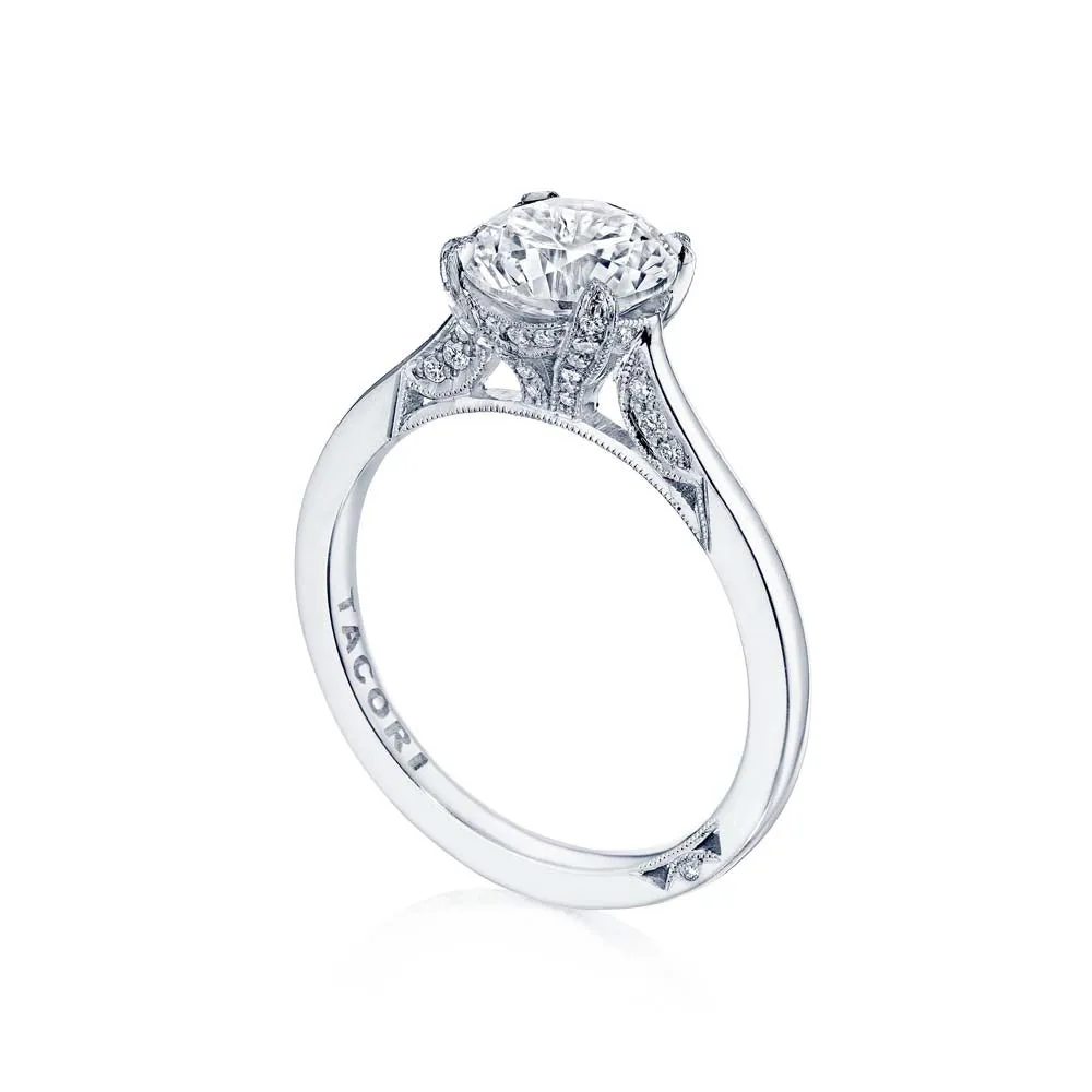 18k White Gold Round Solitaire Engagement Ring