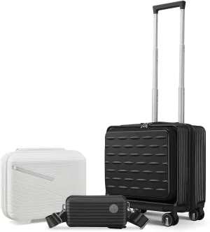 18" Carry On Luggage for Effortless Travel, Secure & Accessible Design for Peace of Mind, Lightweight Hard Shell Suitcase with Spinner Wheels