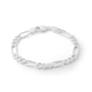 21cm Sterling Silver Figaro 200 Gauge 1:3 Bracelet