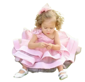 27356 - Blush Flower Girl Dress Satin Dress