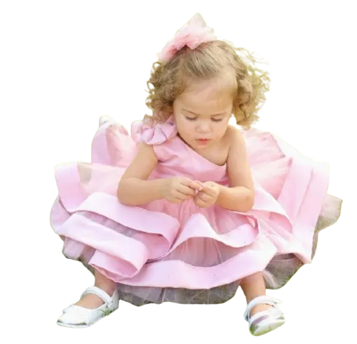 27356 - Blush Flower Girl Dress Satin Dress