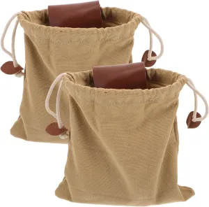 2PCS Foraging Pouch Foldable Canvas Picking Bag Capacity Waist Attachment for Fruit Harvesting Multi Purpose Outdoor Use Convenient Drawstring Design for Foraging and Rock Hounding