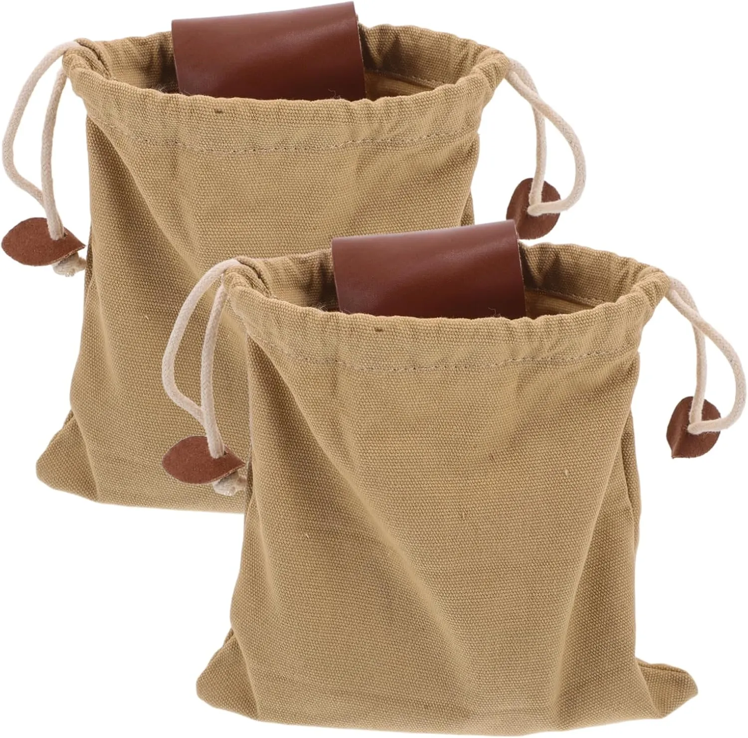 2PCS Foraging Pouch Foldable Canvas Picking Bag Capacity Waist Attachment for Fruit Harvesting Multi Purpose Outdoor Use Convenient Drawstring Design for Foraging and Rock Hounding