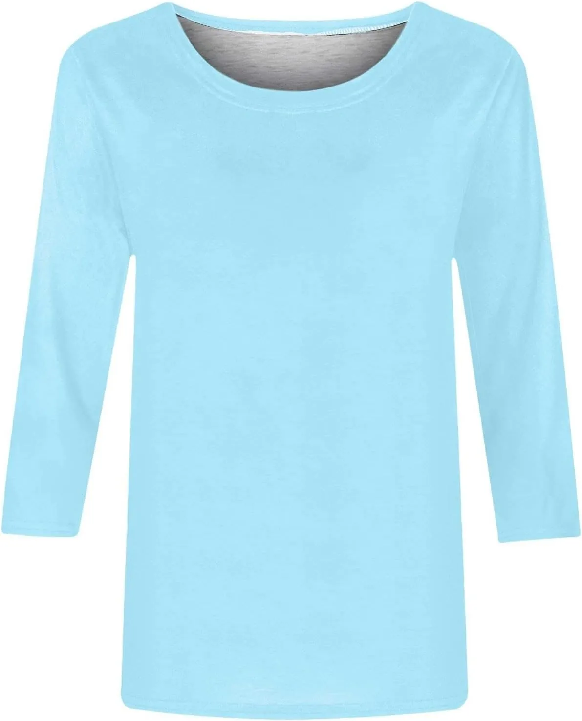 3/4 Length Sleeve Womens Tops 2025 Spring Casual Loose Fit Crew Neck T Shirts Soft Three Quarter Length Tunic Tops
