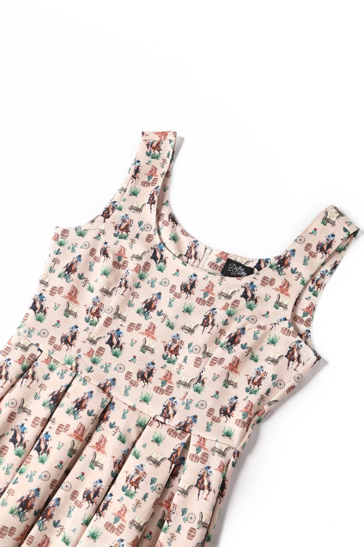 Amanda Cowboy Beige Flared Dress