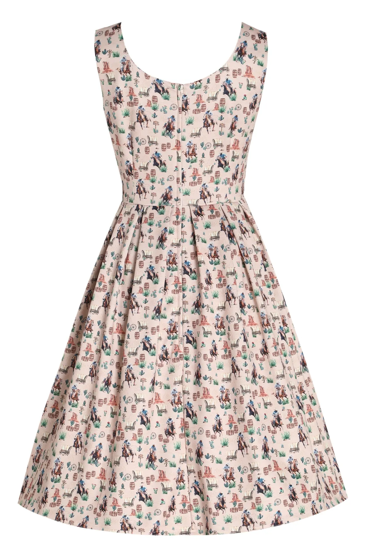 Amanda Cowboy Beige Flared Dress