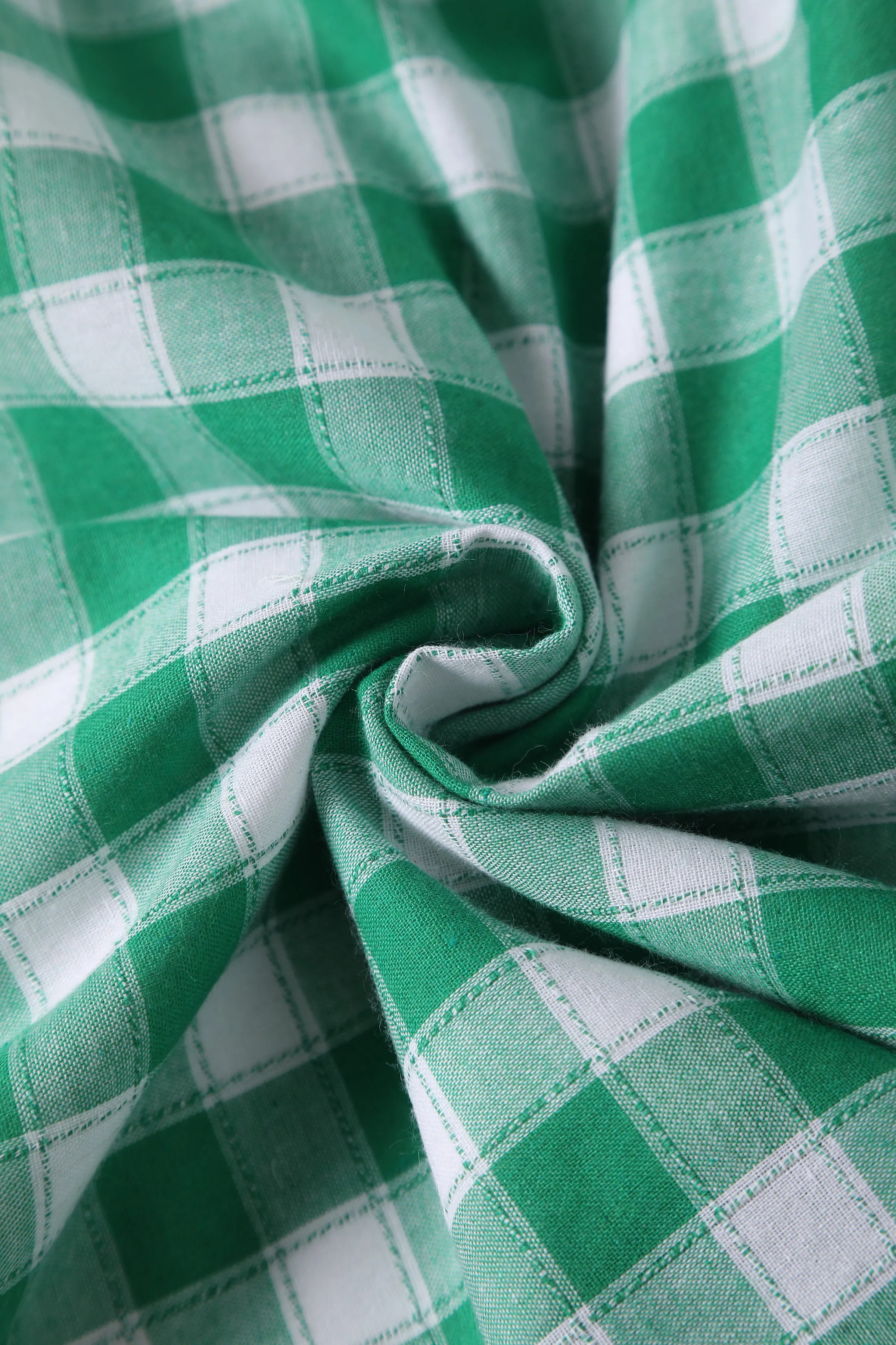 Amanda Green & White Check Swing Dress