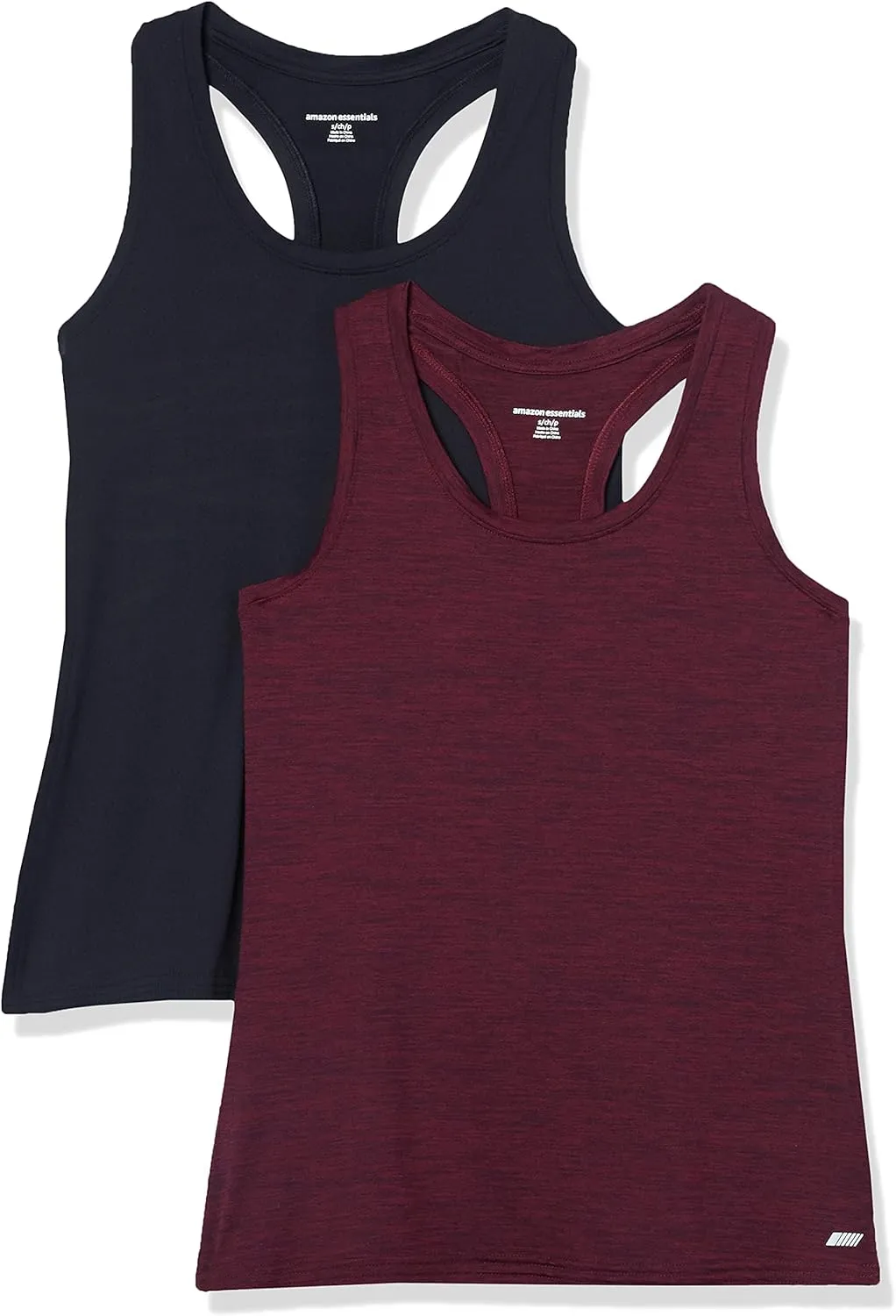 Amazon Essentials Women's Active Quick Dry Tech Stretch Racerback Tank Top (Available in Plus Size), Multipacks