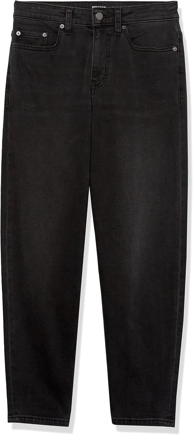 Amazon Essentials Women's High-Rise Relaxed Leg Tapered Ankle Jean