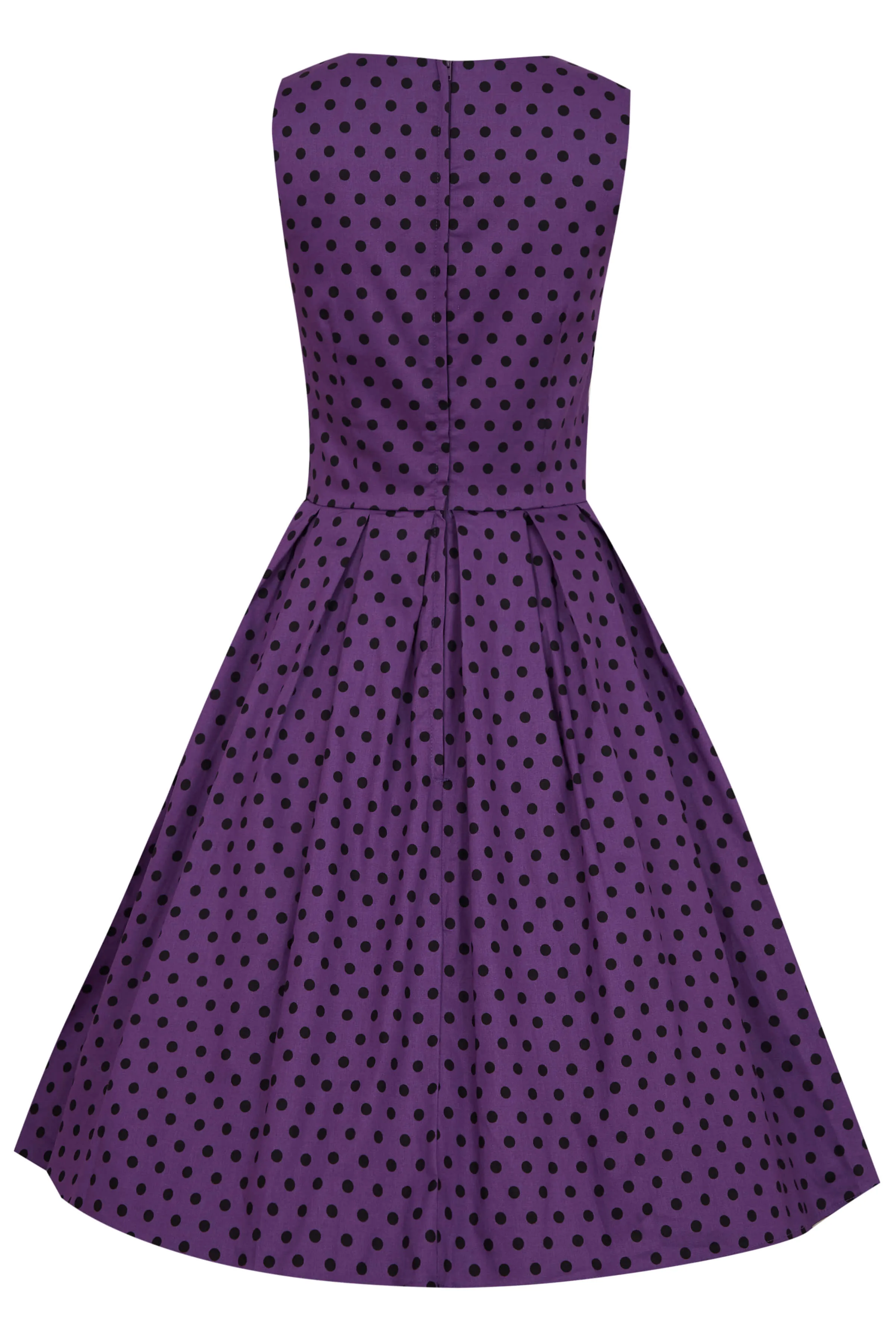 Annie Retro Polka Dot Dress in Purple/Black