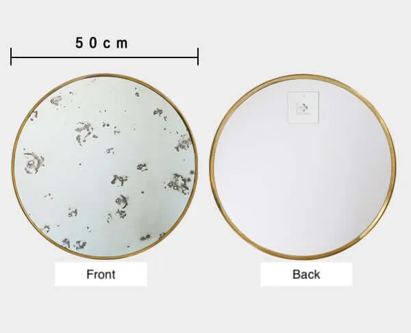 Antiqued Luxury Brass Circle Wall Mirror