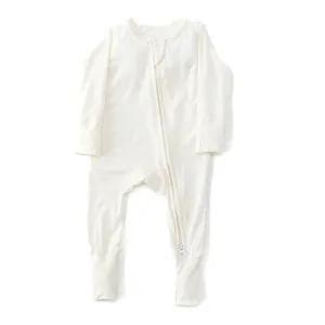 Anvi Baby Organic Zipper Romper- Daisy White