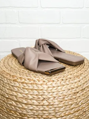 Aster ruched cross sandal birch