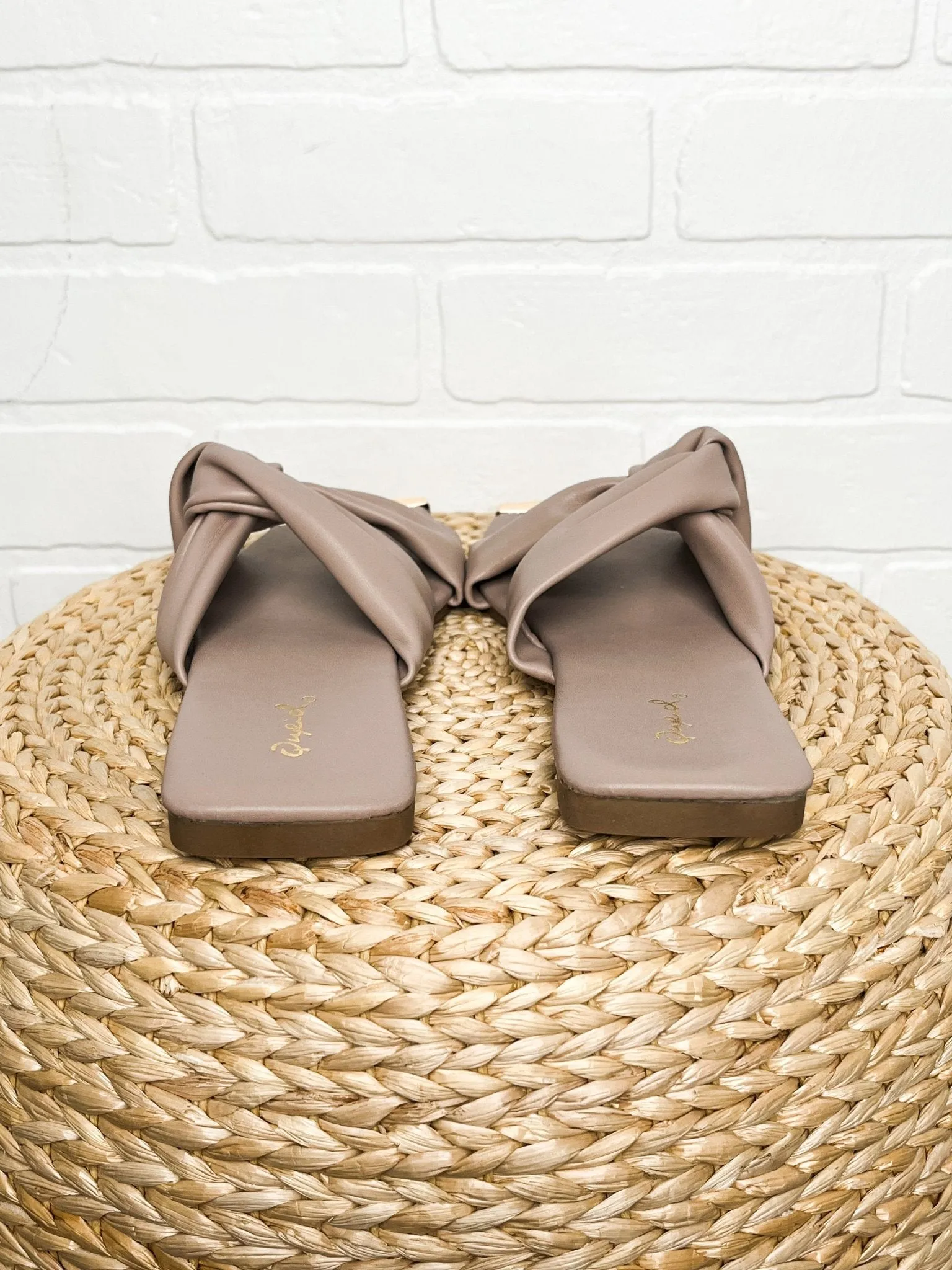 Aster ruched cross sandal birch