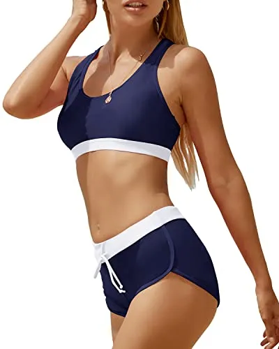Athletic Swimsuits for Girls Two Piece Sporty Racerback Bikini