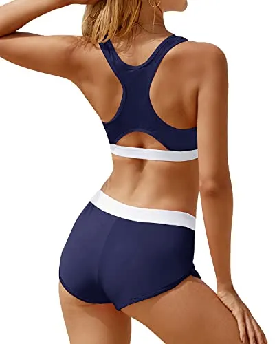 Athletic Swimsuits for Girls Two Piece Sporty Racerback Bikini