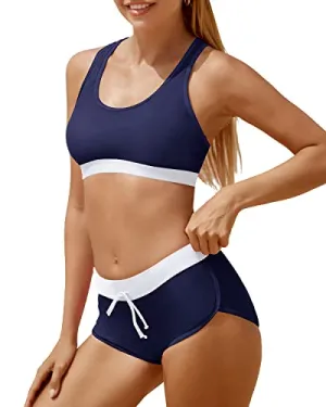 Athletic Swimsuits for Girls Two Piece Sporty Racerback Bikini