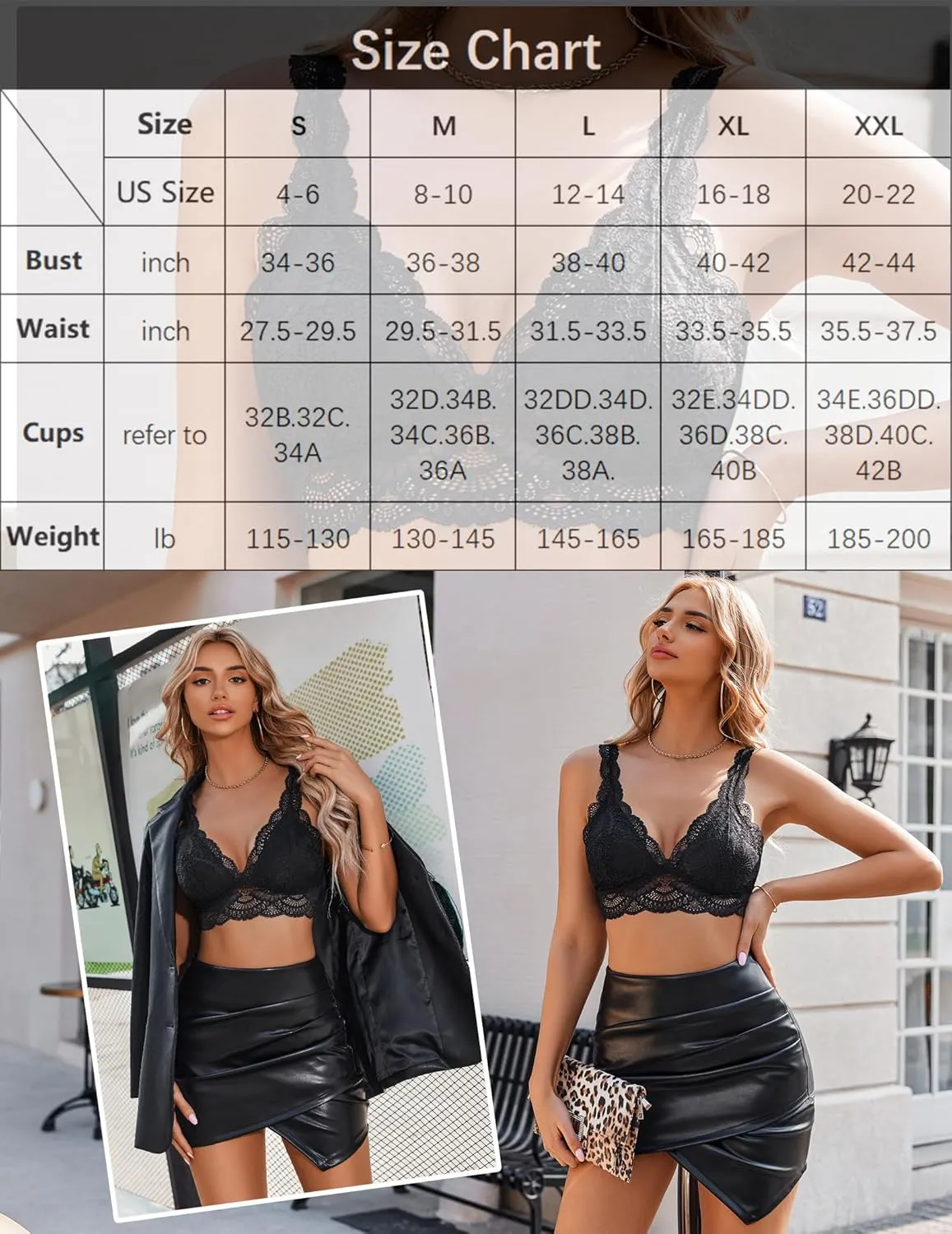 Avidlove Lace Bralettes Womens Triangle Plunge Wireless Bras Camisole Tops Cami Strappy Sexy Soft