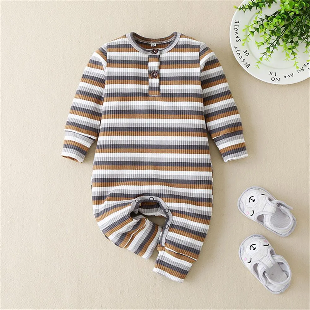 Baby Stripe Long Sleeve Casual Rompers