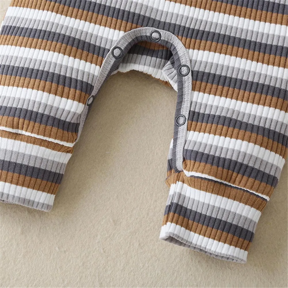 Baby Stripe Long Sleeve Casual Rompers