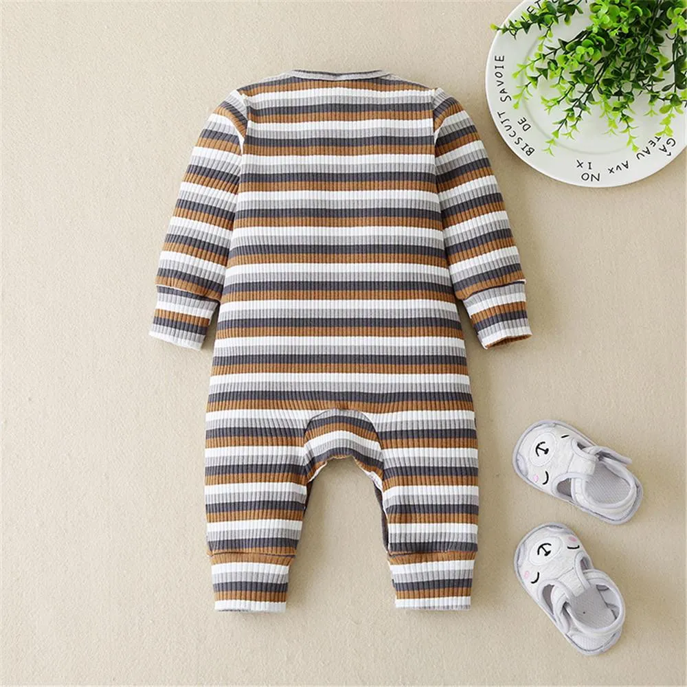 Baby Stripe Long Sleeve Casual Rompers