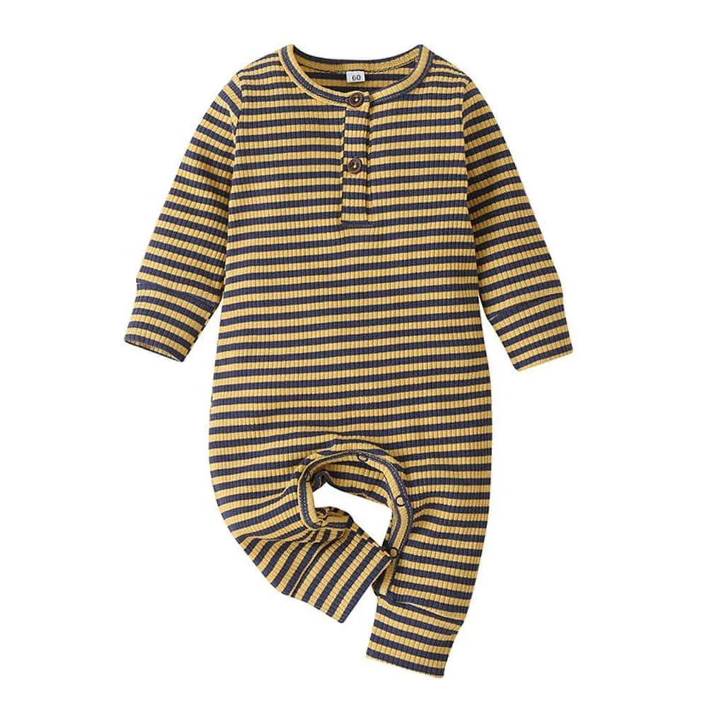 Baby Stripe Long Sleeve Casual Rompers