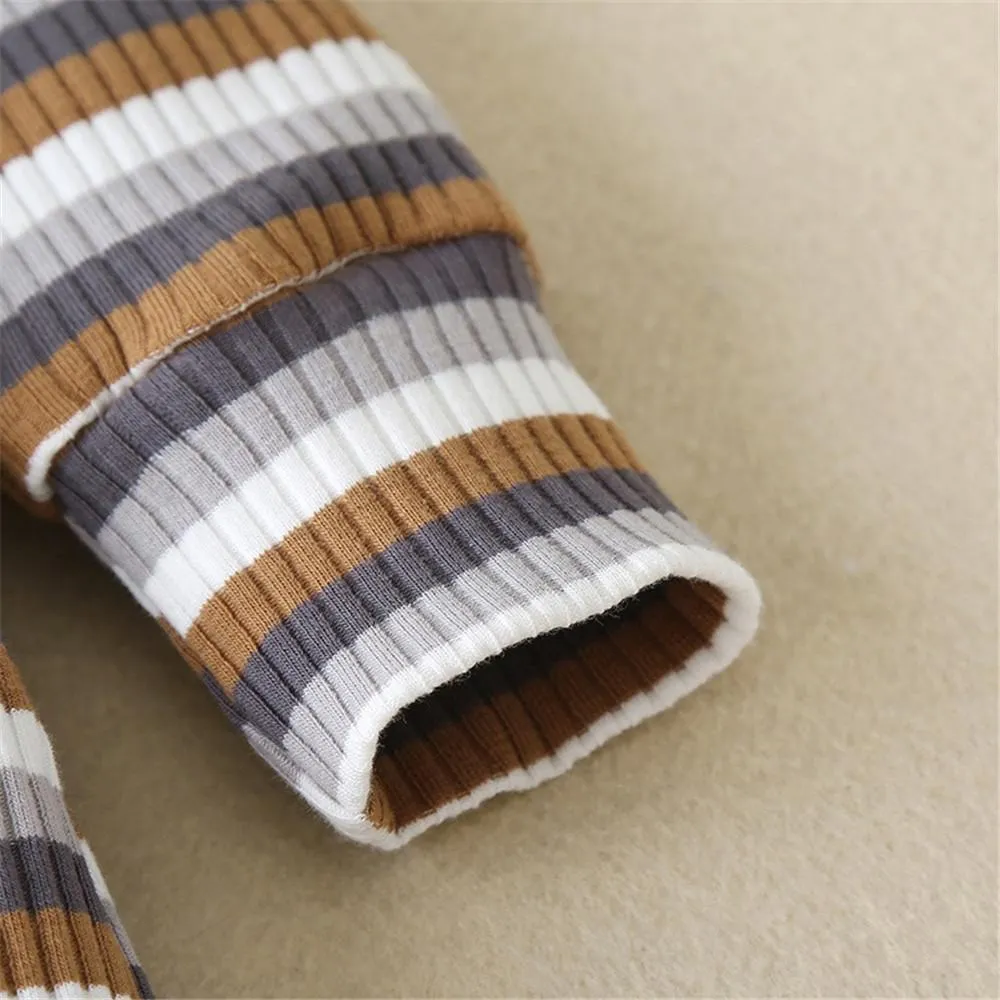 Baby Stripe Long Sleeve Casual Rompers