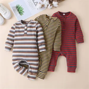 Baby Stripe Long Sleeve Casual Rompers