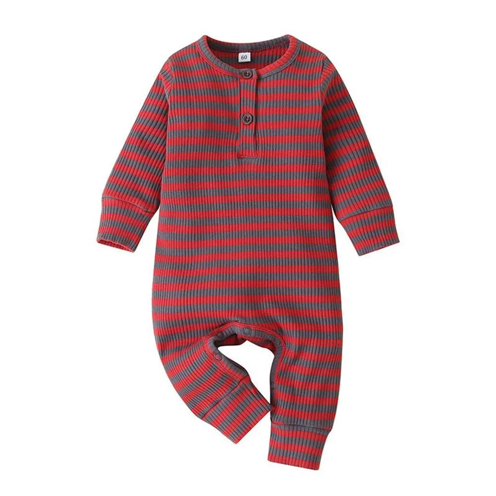 Baby Stripe Long Sleeve Casual Rompers