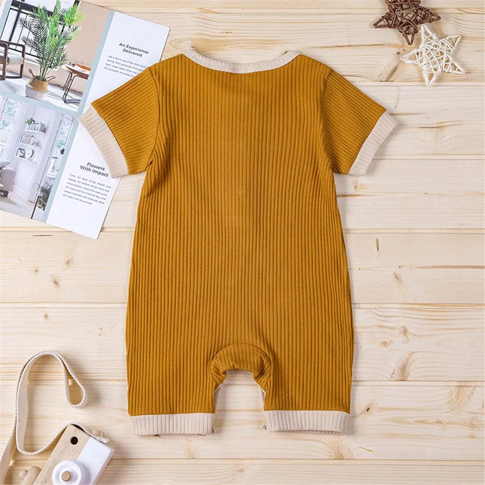 Baby Unisex Short Sleeve Striped Romper Wholesale Baby Rompers