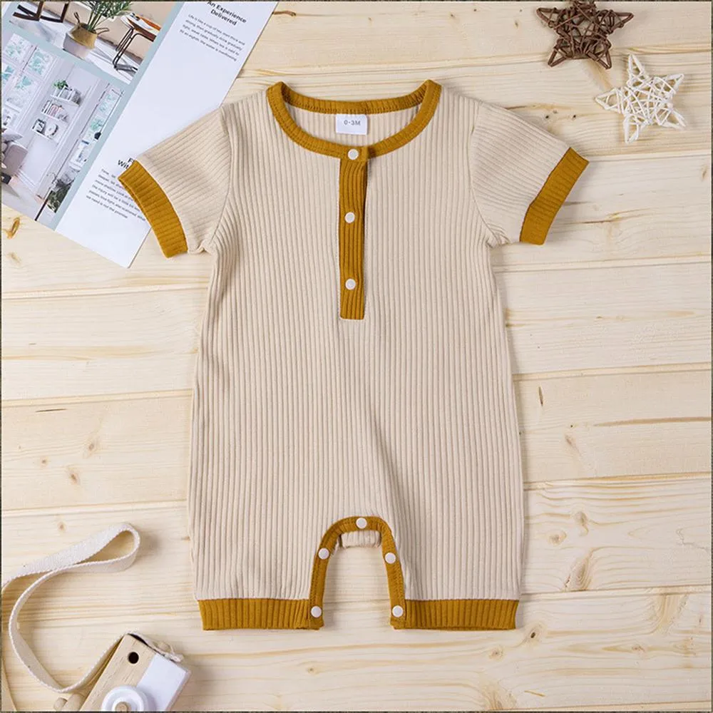 Baby Unisex Short Sleeve Striped Romper Wholesale Baby Rompers