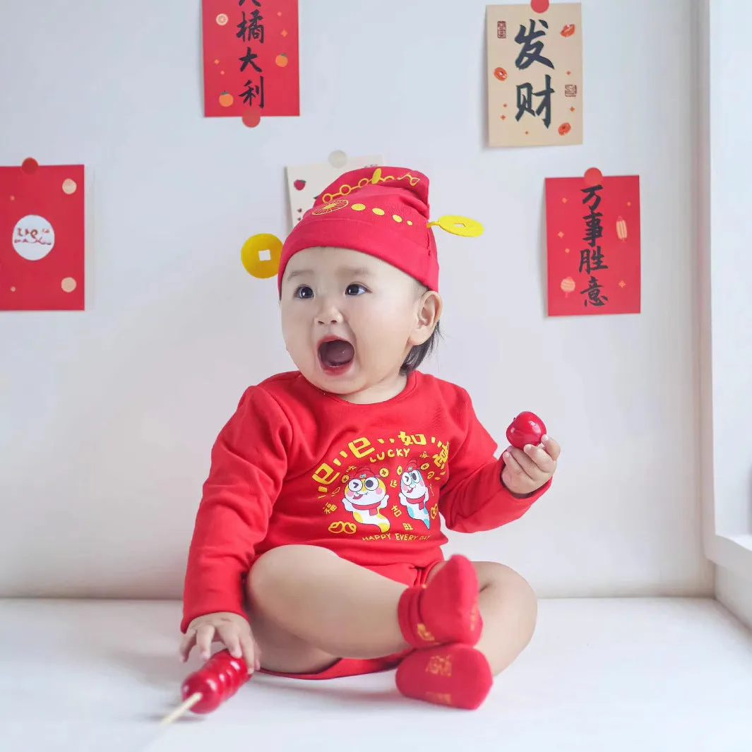 Baby Year of the Snake Long Sleeve 2-piece Romper Set