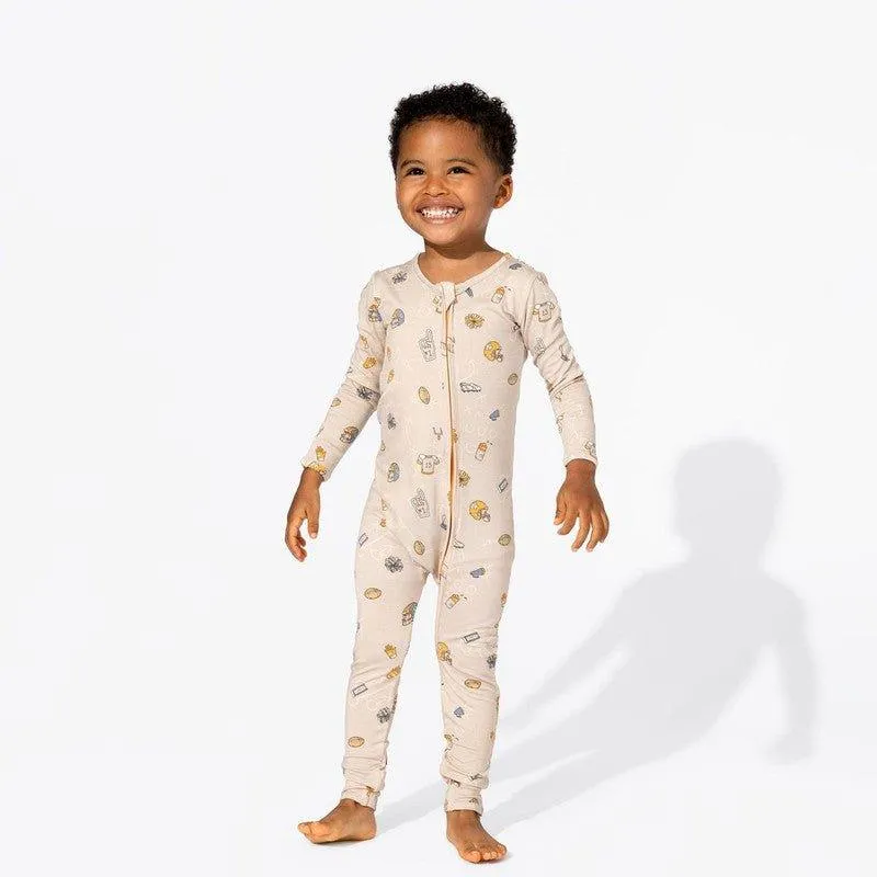Bamboo Convertible Footie Romper - Football
