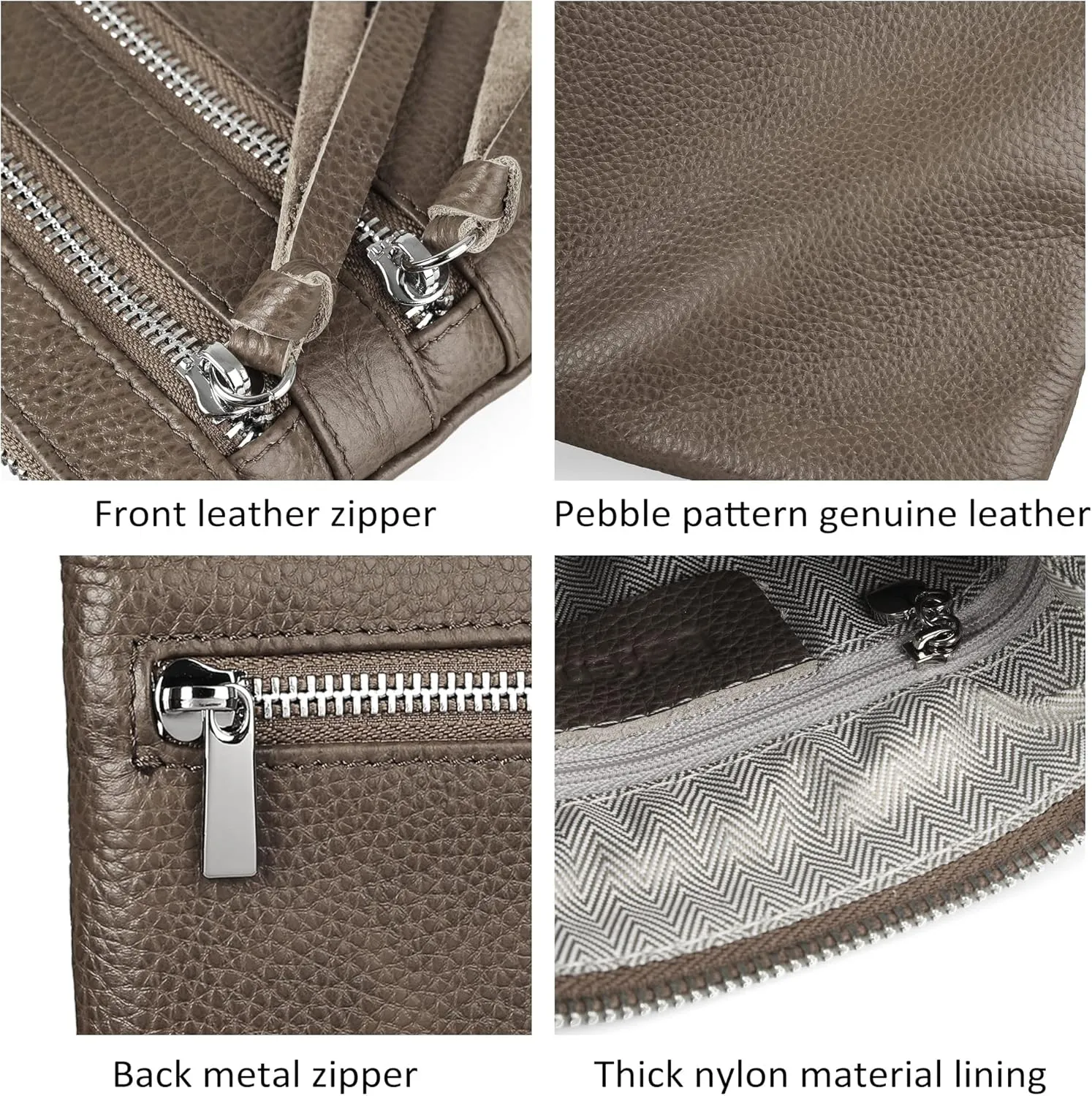 befen Small Genuine Leather Crossbody Purses for Women Trendy Travel Shoulder Handbags with Multiple Zipper Pockets