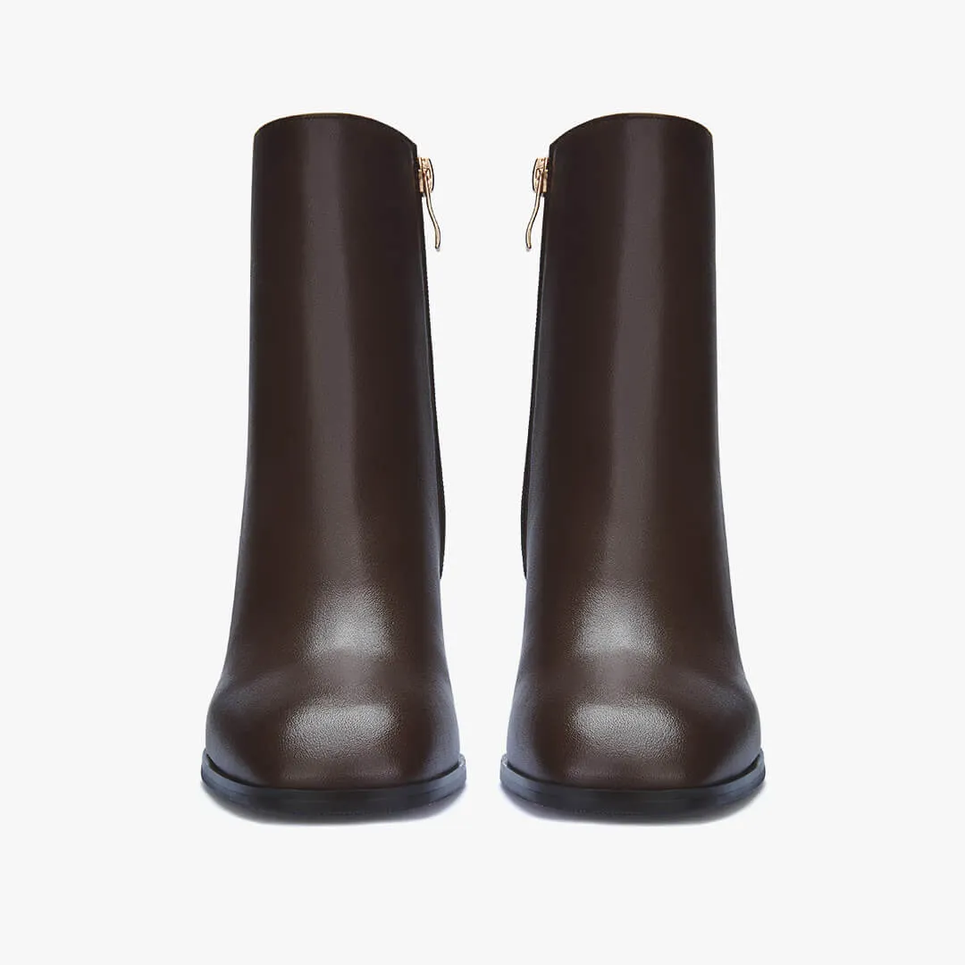 *BELGO - brown chunky heel ankle boot