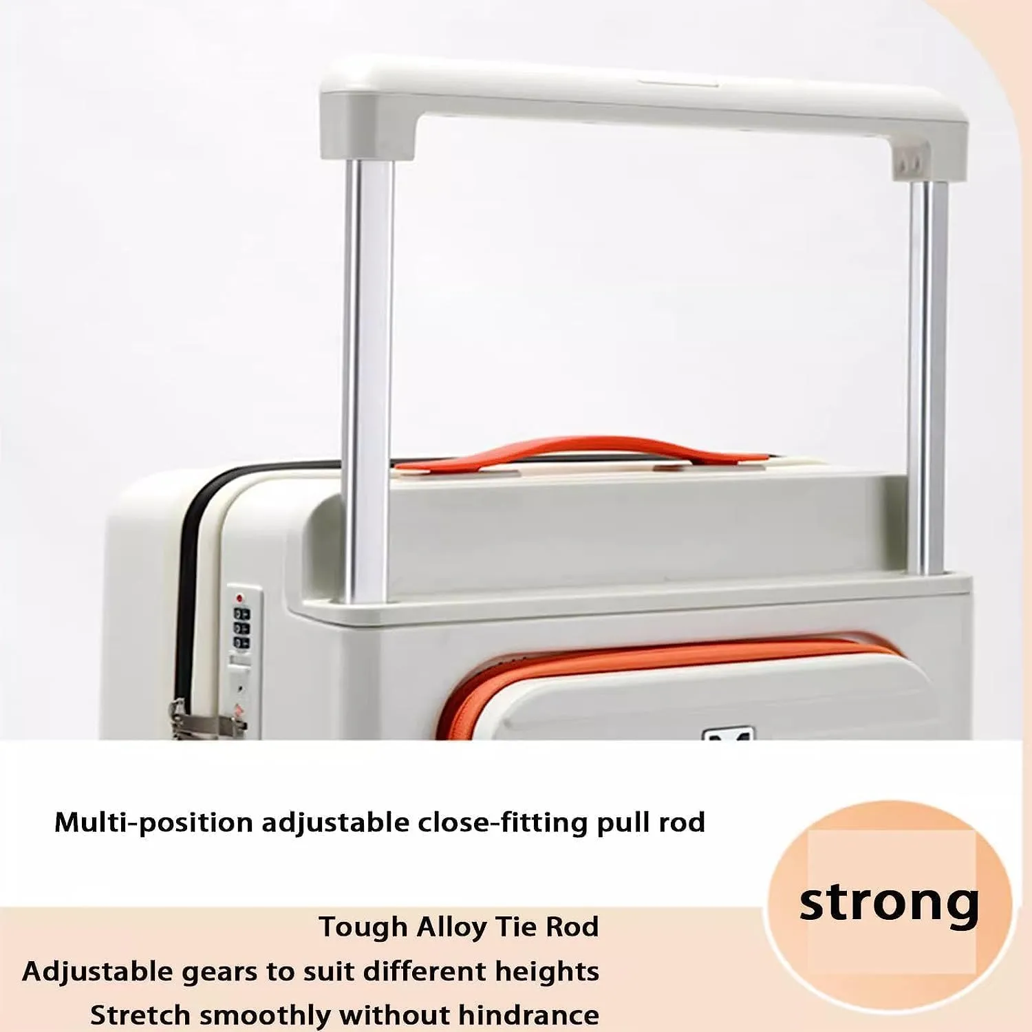 BKEKM Carry On Luggage Travel Luggage Comfortable Lightweight Luggage Suitcase Front Opening Design Trolley Luggage Lightweight Hard Shell Suitcases Lightweight