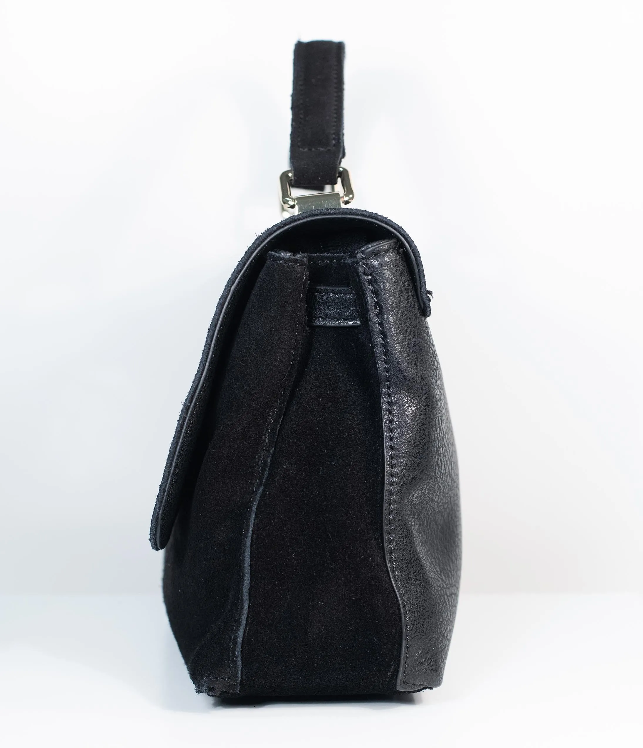 Black Suede Annie Crossbody Purse