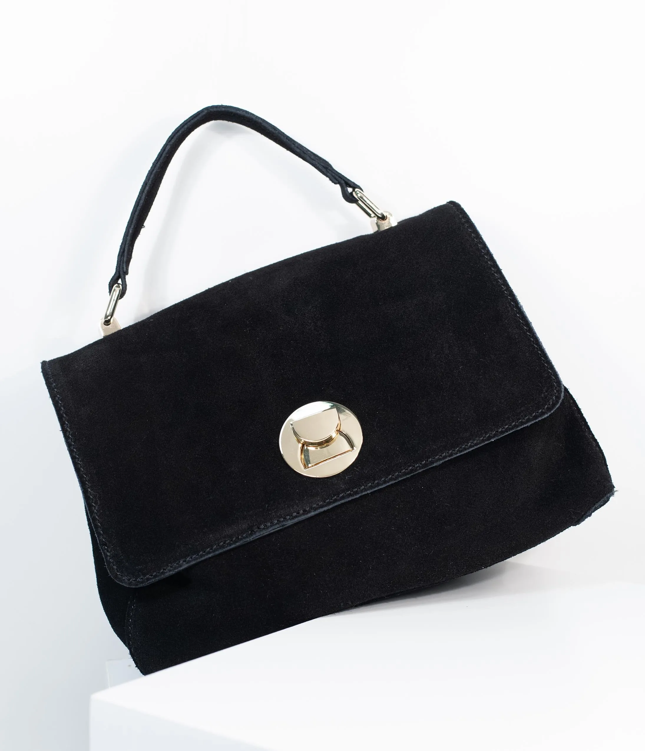 Black Suede Annie Crossbody Purse