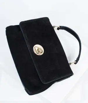 Black Suede Annie Crossbody Purse