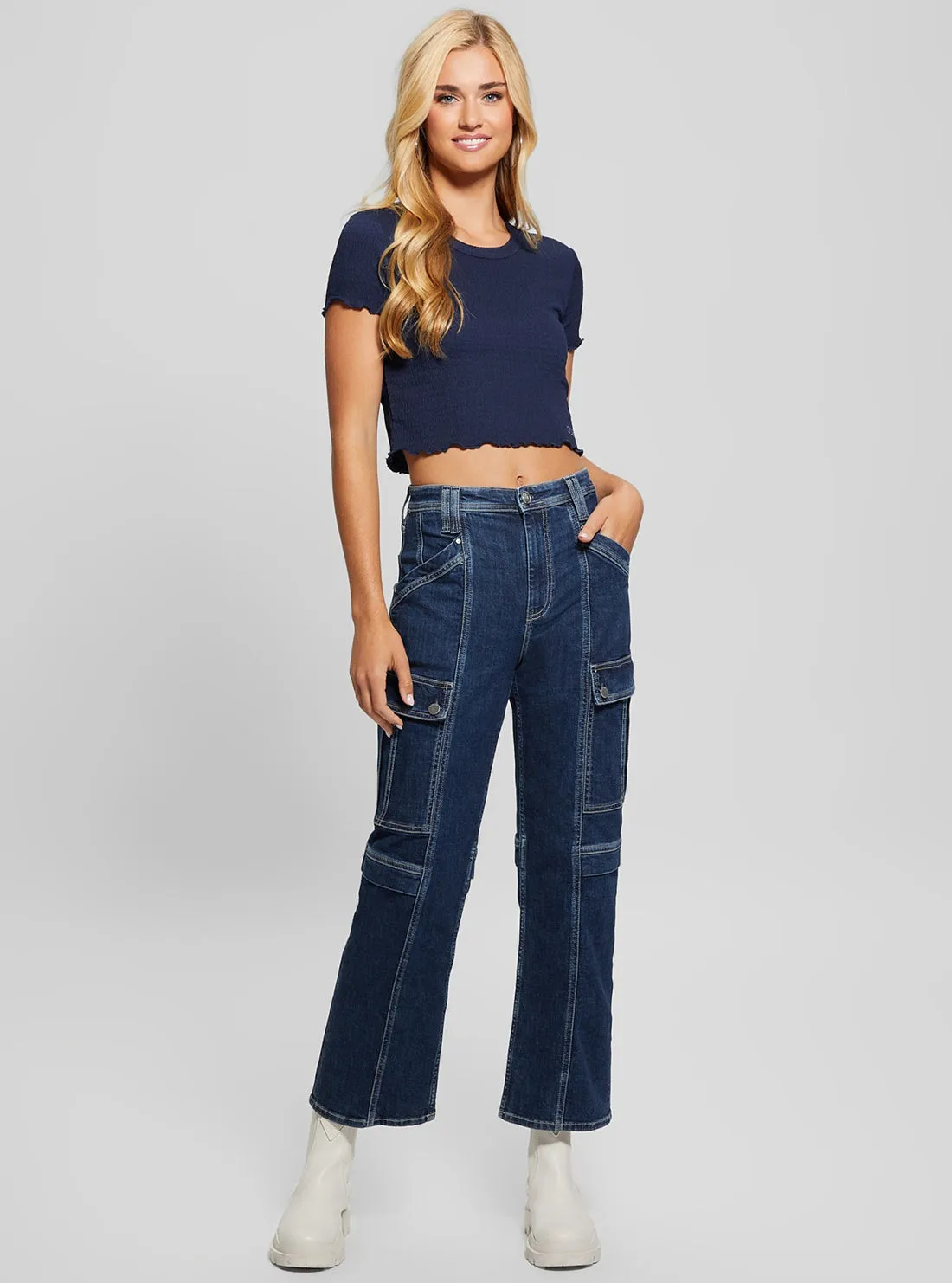 Blue 80s Cargo Pants