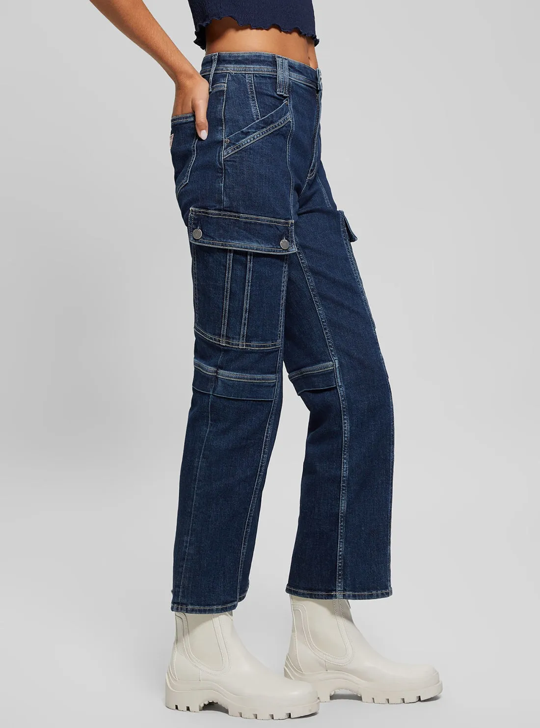 Blue 80s Cargo Pants
