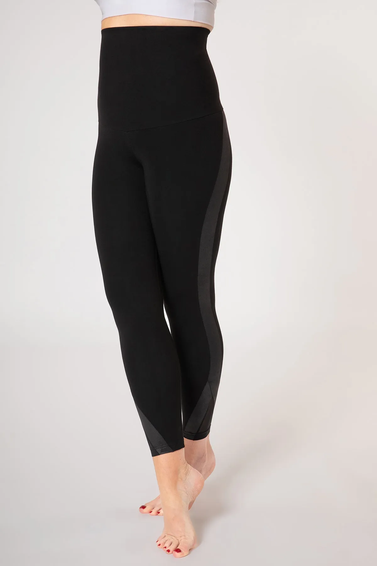Body Sculpt Tummy Control High Waist Panel Leggings Black