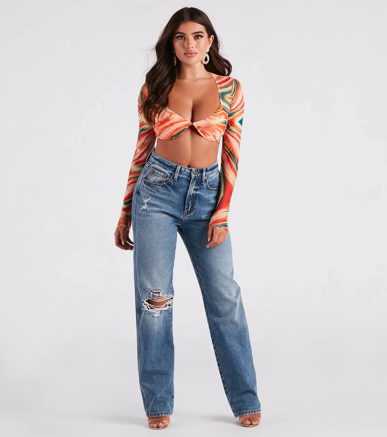 Bold Allure Watercolor Print Bra Top