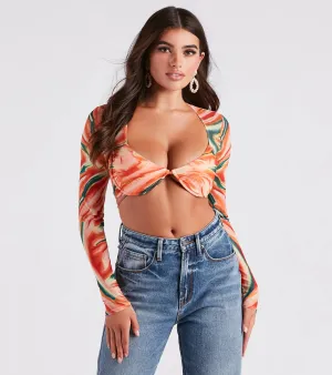 Bold Allure Watercolor Print Bra Top