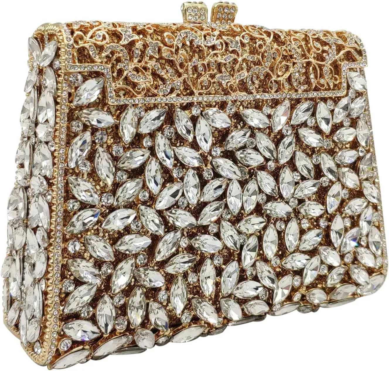 Boutique De FGG Crystal Clutch Purse for Women Formal Evening Handbags Rhinestone Clutch Bag Wedding Party Handbags,Mini